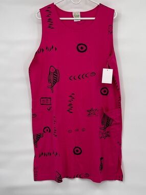 Castaways NWT pink fish print cotton summer mumu dress